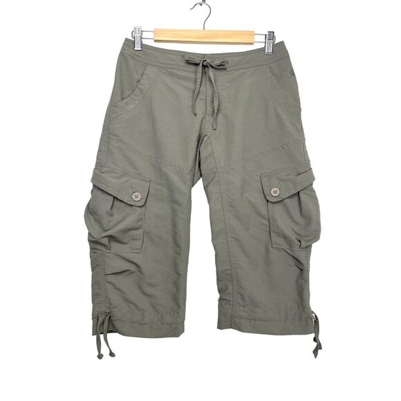 North Face womens Paramount Propel capri cargo shorts size 4 green